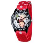 Girls' Disney Mickey Mouse-dumbo-mike Wazowski & Snow White Black Plastic Time Teacher Watch - Red
