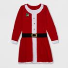 Plus Size Well Worn Girls' Santa Clause Sweater Dress - Red