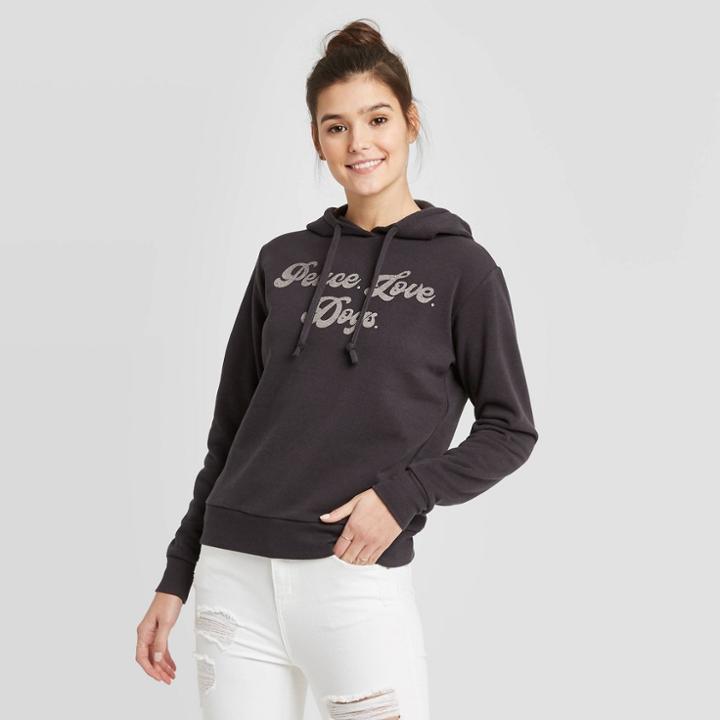 Women's Peace Love Dogs Hoodie Sweatshirt - Fifth Sun (juniors') - Black