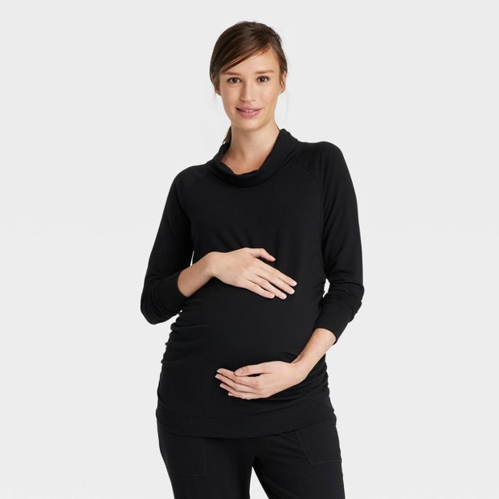 Pullover Maternity Sweatshirt - Isabel Maternity By Ingrid & Isabel Black