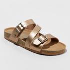 Women's Mad Love Bryanne Multi Strap Footbed Sandals - Rose Gold 6, Size: