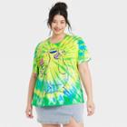 Women's Sesame Street Tropical Cookie Monster Plus Size Short Sleeve Graphic T-shirt - Green