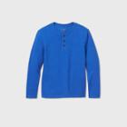 Boys' Long Sleeve Henley Shirt - Cat & Jack Blue