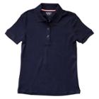 French Toast Girls' Short Sleeve Pique Uniform Polo Shirt - Navy (blue)