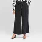 Women's Plus Size Wide Leg Paperbag Pants - Who What Wear Black X