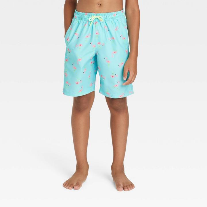 Boys' Flamingo Swim Trunks - Cat & Jack Turquoise Blue