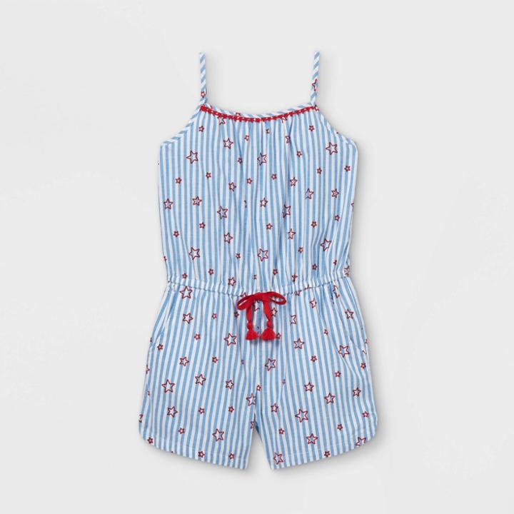 Girls' Americana Woven Sleeveless Romper - Cat & Jack