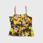 Women's Plus Size Floral Print Sleeveless Blouse - Who What Wear Black