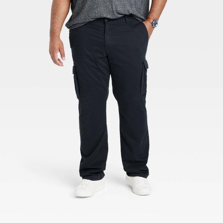 Men's Big & Tall Relaxed Fit Straight Cargo Pants - Goodfellow & Co Black