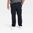 Men's Big & Tall Relaxed Fit Straight Cargo Pants - Goodfellow & Co Black