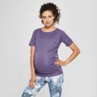 Maternity Active Short Sleeve T-shirt With Mesh - Isabel Maternity By Ingrid & Isabel Dark Purple