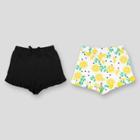Lamaze 2pk Baby Girls' Organic Cotton Pull-on Shorts - Yellow/black