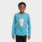 Boys' 'dinosaur Ice Sculpture' Long Sleeve Graphic T-shirt - Cat & Jack Blue