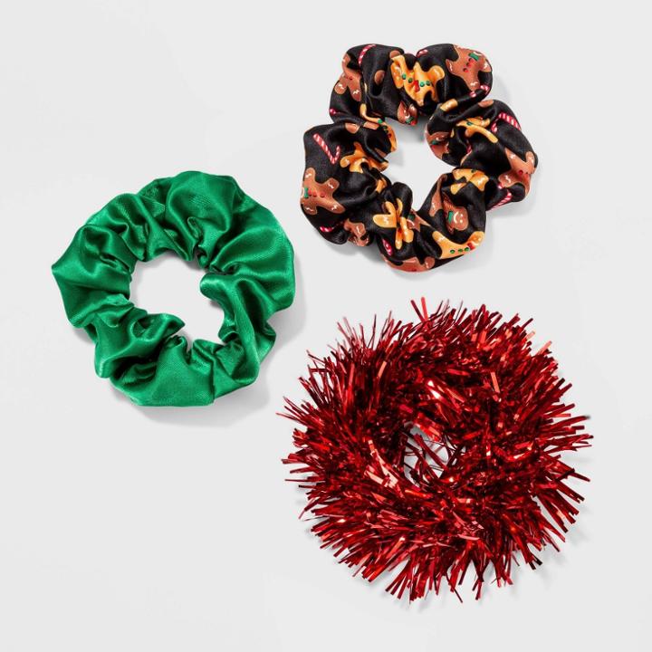 No Brand Satin Gingerbread And Tinsel Hair Twister