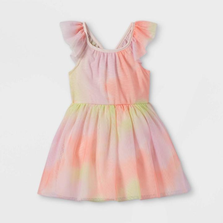 Toddler Girls' Ruffle Sleeve Tutu Dress - Cat & Jack Peach