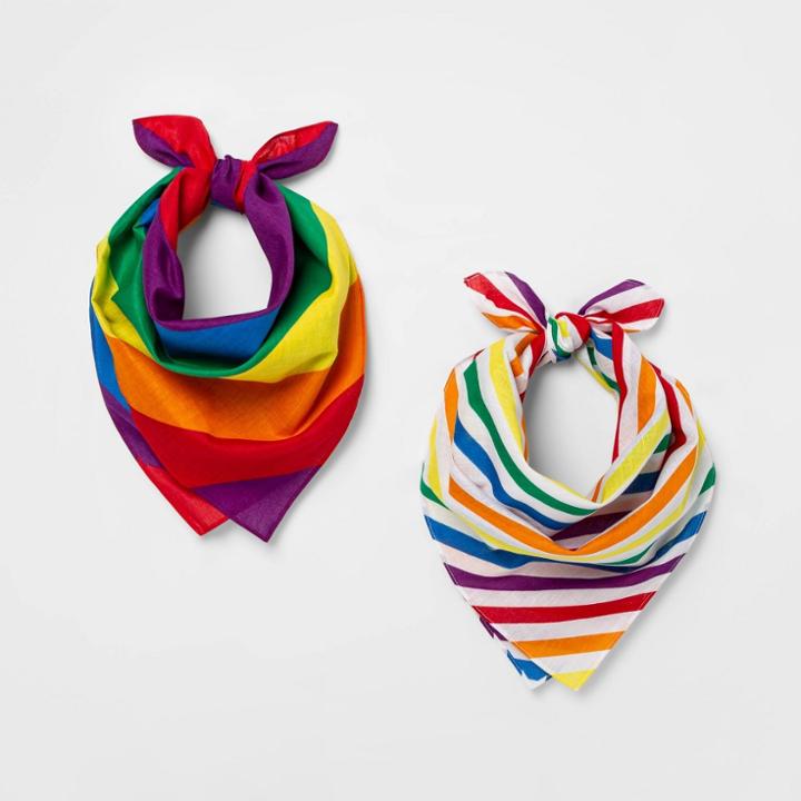 Ev Lgbt Pride Pride Gender Inclusive Rainbow Striped Bandana 2pk,