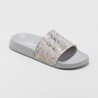 Girls' Kaisha Glitter Slide Sandals - Cat & Jack Gray