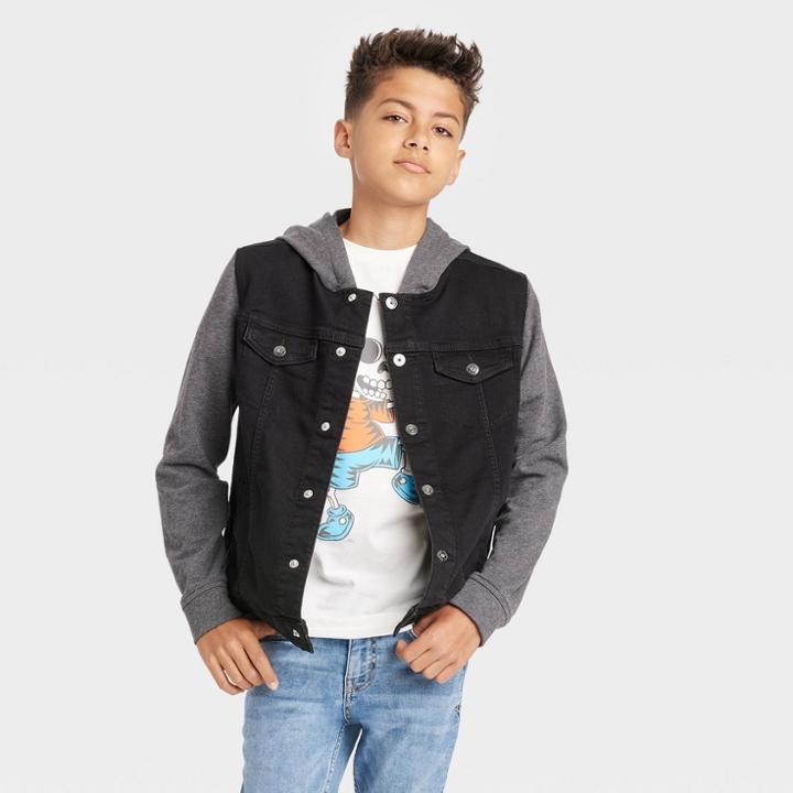 Boys' Denim Jacket - Art Class Black Wash
