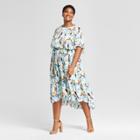 Women's Plus Size Floral Print High Low Maxi Dress - Ava & Viv Blue X, Green