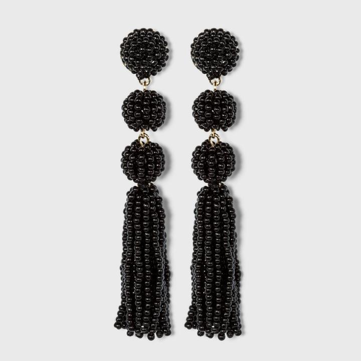 Sugarfix By Baublebar Beaded Ball Drop Tassel Earrings - Black