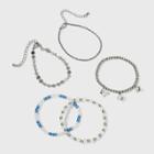 Girls' 5pk Mixed Butterfly Stretch Bracelet Set Necklace - Art Class , Red
