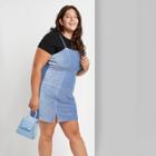 Women's Plus Size Double Slit Bodycon Dress - Wild Fable Blue