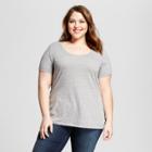 Women's Plus Size Scoop Neck T-shirt - Ava & Viv - Gray