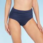 Women's Full Coverage High Waist Swim Bikini Bottom - Kona Sol Navy M, Size: