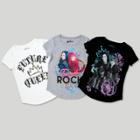 Girls' Disney Descendants 3pk Short Sleeve T-shirt Set - L,