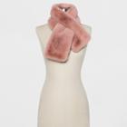 Women's Mini Faux Fur Pull Through Scarf - A New Day Pink