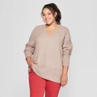Women's Plus Size V-neck Pullover - Universal Thread Brown