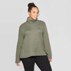 Women's Plus Size Long Sleeve Turtleneck Sweatshirt - Ava & Viv Olive 4x, Size: