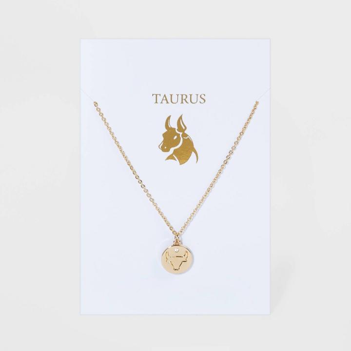 No Brand Taurus Charm Necklace - Gold