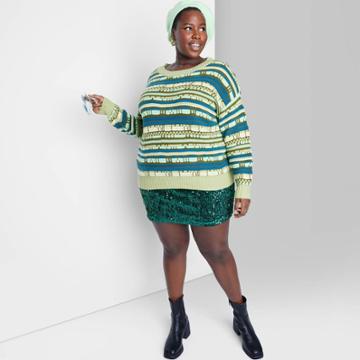 Women's Plus Size Sequin Mini Skirt - Wild Fable Dark Teal Green