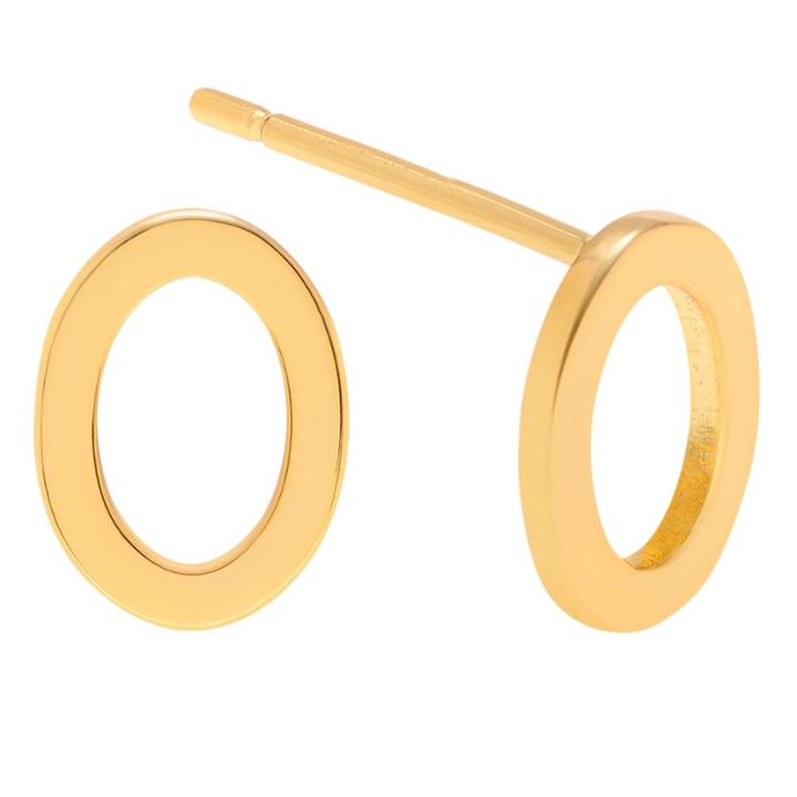 Women's Journee Collection Brass Initial Stud Earrings - Gold, O, Gold