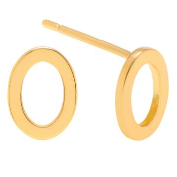 Women's Journee Collection Brass Initial Stud Earrings - Gold, O, Gold