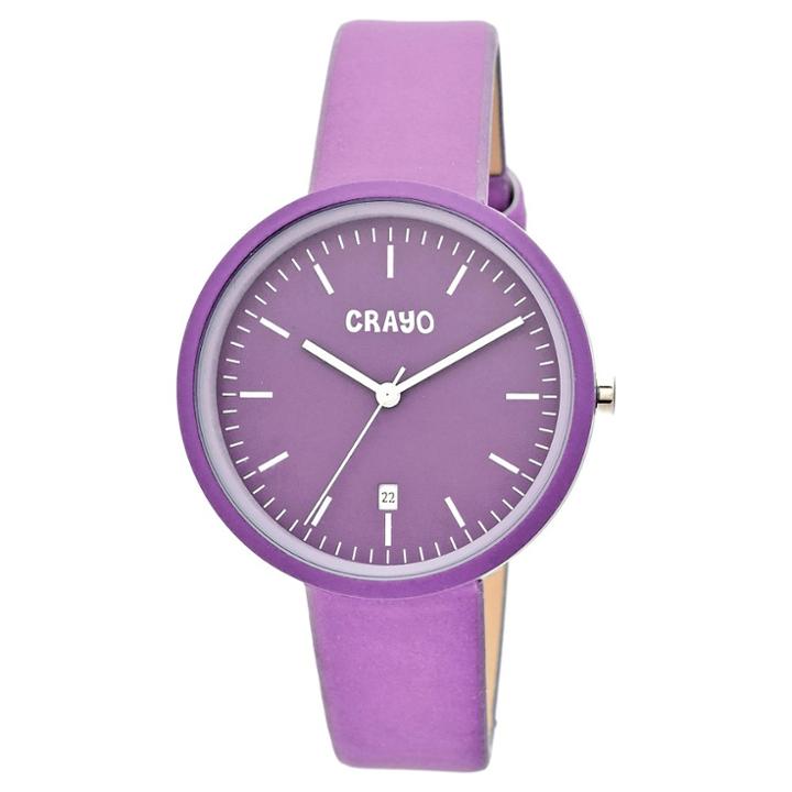 Women's Crayo Easy Leather Strap Watch-lavender,