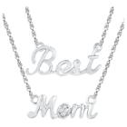 Target Diamond Accent Round White Diamond Prong Set Mom-fashion Necklace In Sterling