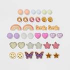Girls' 18pk Rainbow Studded Earrings - Cat & Jack , Gold/grey/nickel