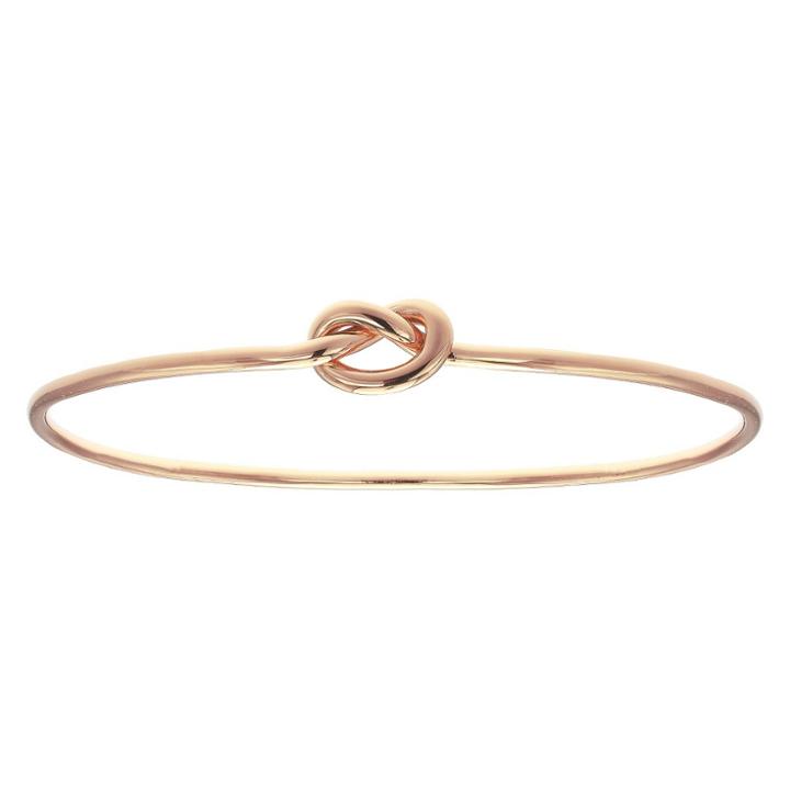 Target Women's Polished Loveknot Bangle Bracelet In Rose Gold Over Sterling Silver - Rose