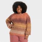 Women's Plus Size Marled Crewneck Sweater - Knox Rose Rust