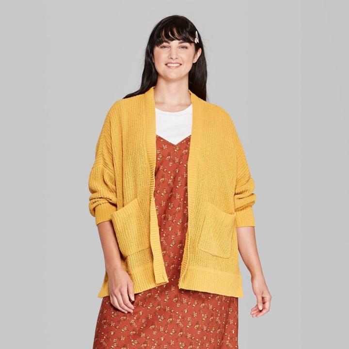 Women's Plus Size Oversized Long Sleeve Chenille Cardigan - Wild Fable Light Gray 4x, Women's,