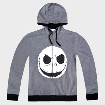 Men's Disney The Nightmare Before Christmas Jack Hooded Zip-up Sweatshirt - Gray S - Disney