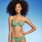 Women's Lightly Lined Ruffle Bikini Top - Shade & Shore Wasabi Green