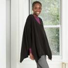 Women's V-neck Poncho Sweater - A New Day Black