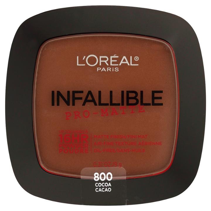 L'oreal Paris Infallible Pro-matte Powder 800 Cocoa .31oz, Powder Cocoa