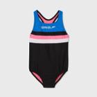 Speedo Girls' Colorblock One Piece Swimsuit - Pink/black