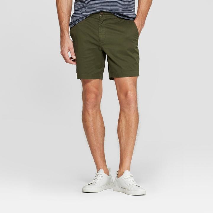 Men's 7 Slim Fit Chino Shorts - Goodfellow & Co Green