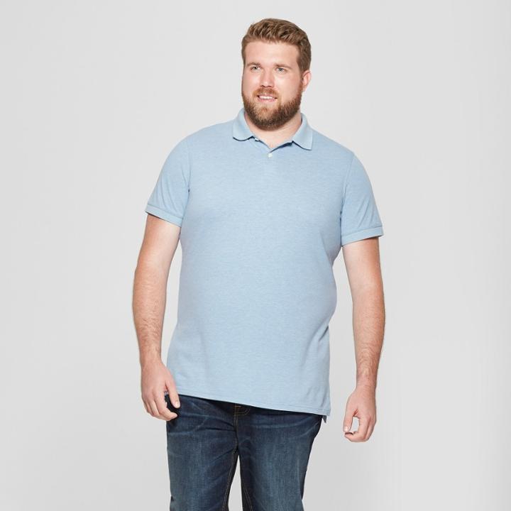 Men's Big & Tall Short Sleeve Loring Polo T-shirts - Goodfellow & Co Windstorm Blue