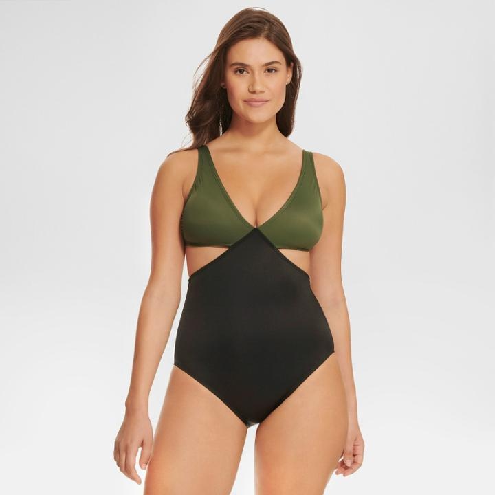 Beach Betty By Miracle Brands Women's Slimming Control Colorblock Cut Out One Piece - Xl,
